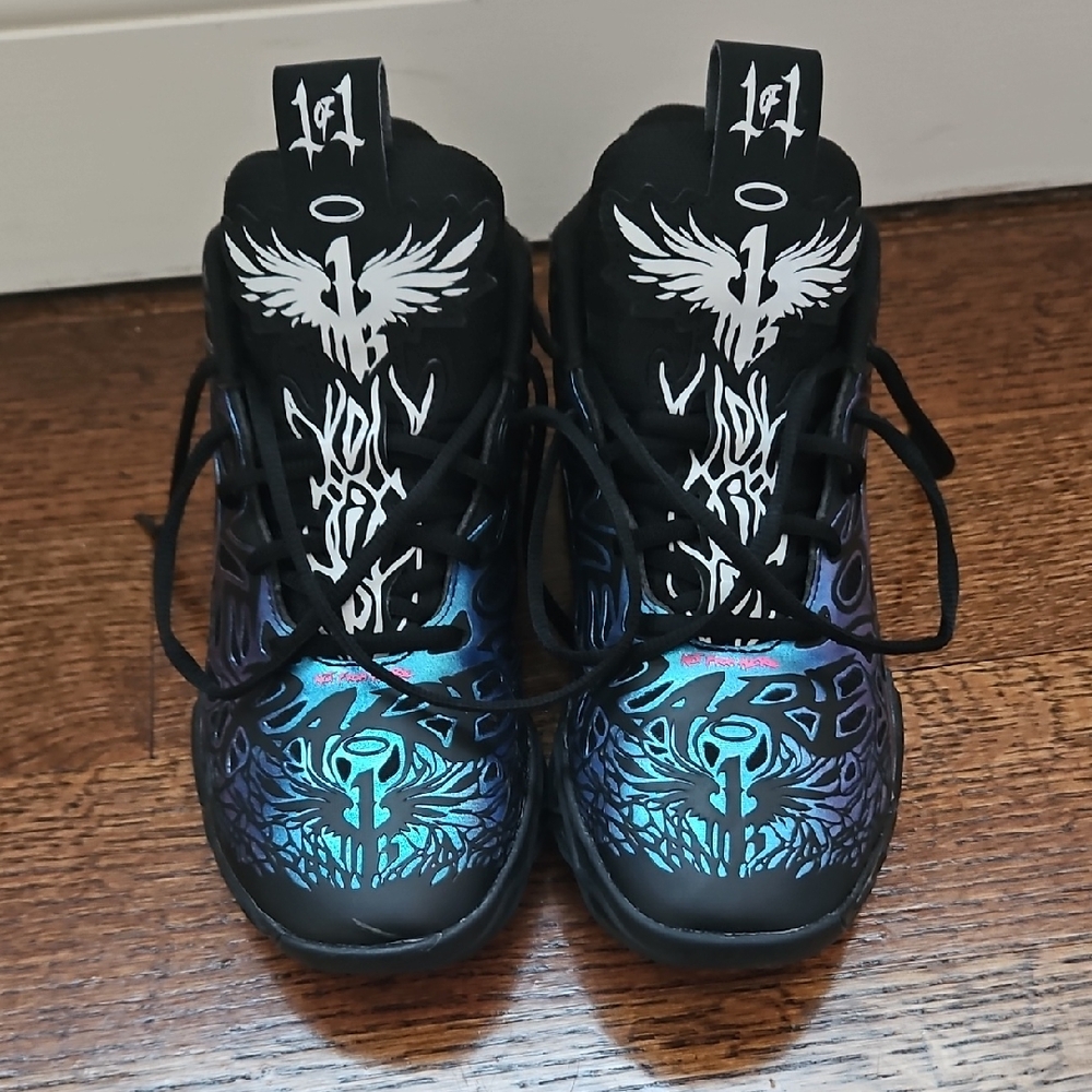 Puma Kids Black and Blue Graphic Sneakers